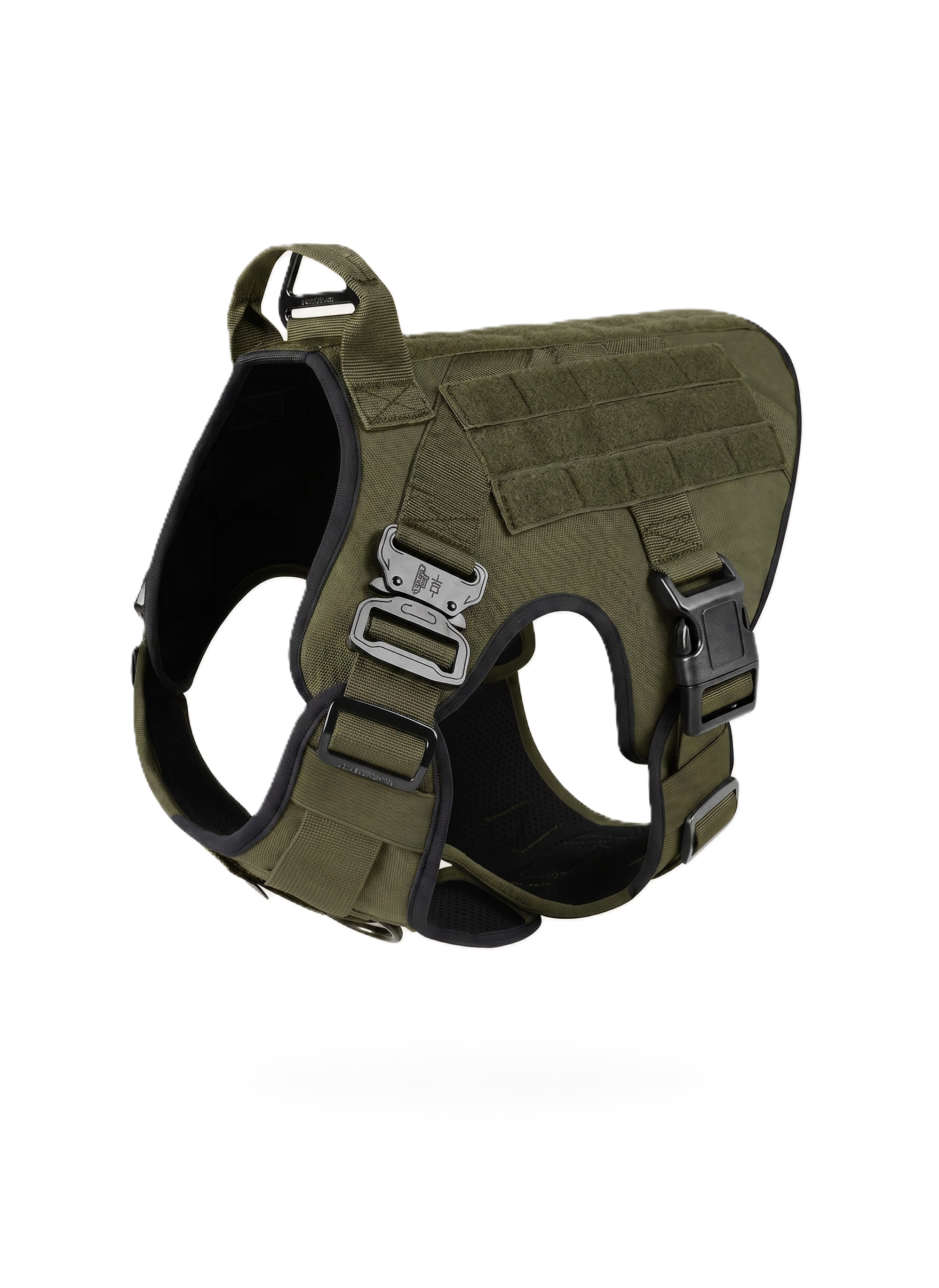 Paw 9 Gear tactical dog harness showing adjustable straps and sturdy design for secure outdoor walking.
