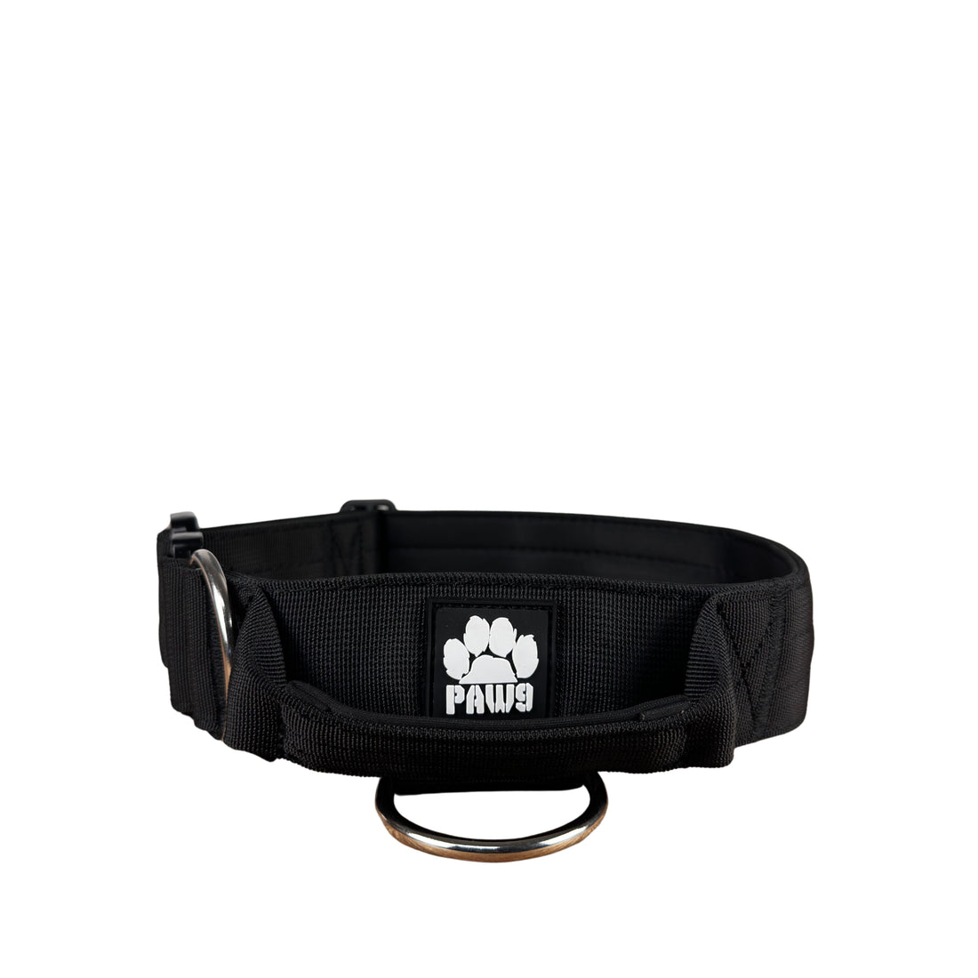 Green Paw 9 Gear 2-inch dog collar with logo, adjustable nylon strap for large dogs, durable and comfortable for everyday wear.